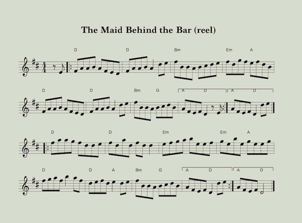 Sheet Music for the Maid Behind the Bar