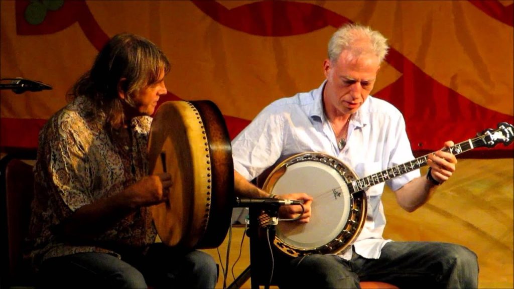Modern Day Traditional Irish Bodhrán Legend - Johnny Ringo McDonagh 1 Johnny Ringo McDonagh on bodhran and Brian McGrath on banjo