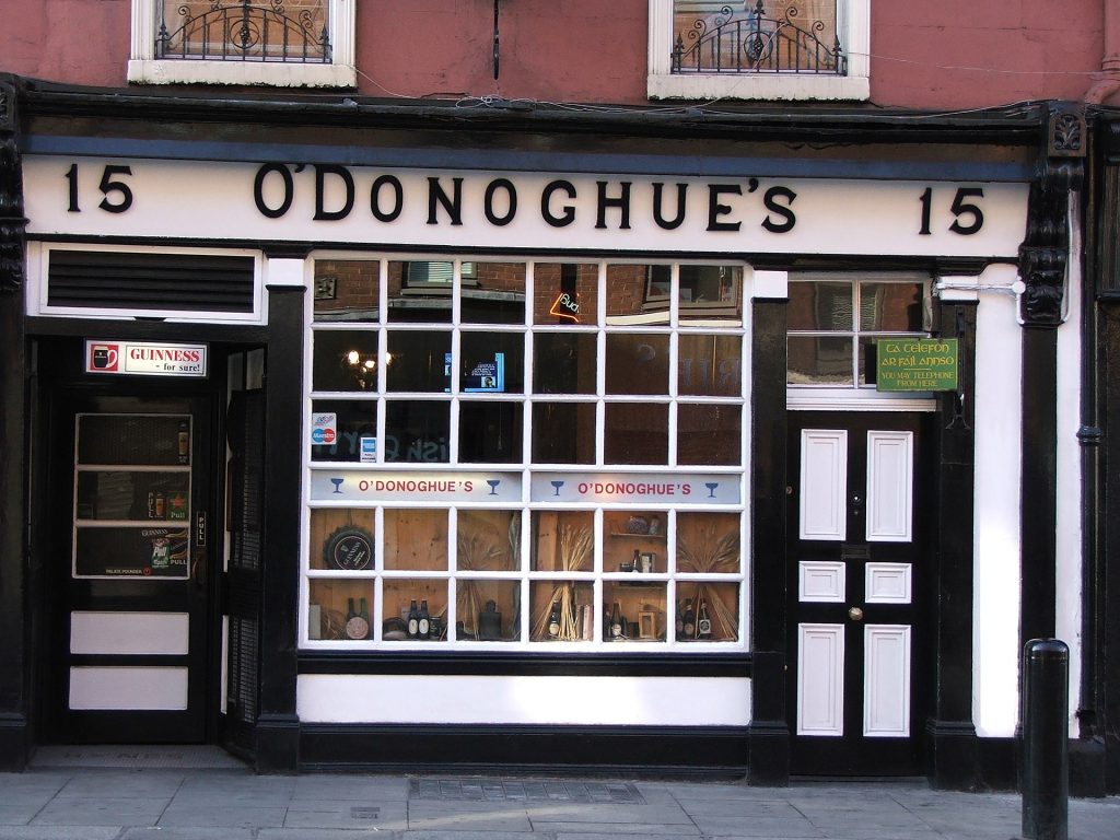 O'Donoghues Pub, Baggot Street Dublin - an iconic Dublin venue for traditional Irish music