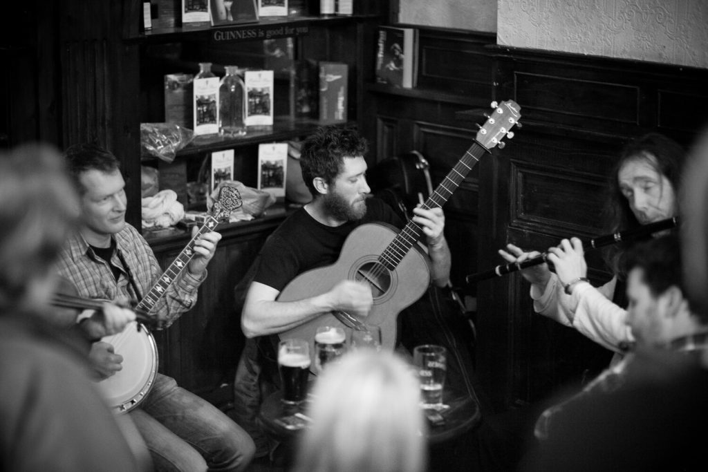 Traditional Irish Music Session in The Palace Bar, Temple Bar, Dublin, Ireland